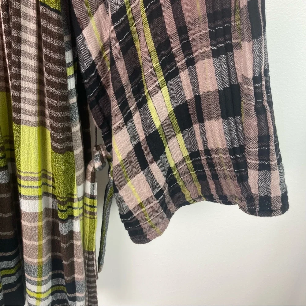 Free People Falling Stars Plaid Mini Dress XS